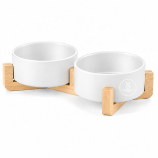 Comedero Doble Mako para Perros y Gatos | White Fox