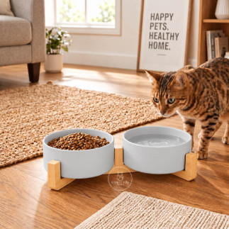 Comedero Doble Mako para Perros y Gatos | White Fox