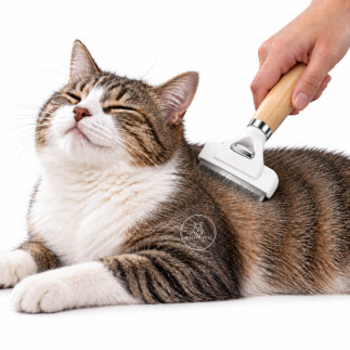 Cepillo Quita Pelo Bambú madera para Perros y Gatos | White Fox