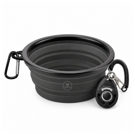 Set Kumo Bowl Plegable + Clicker | White Fox